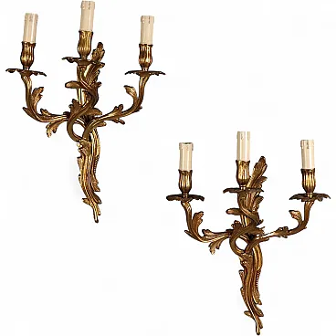 Pair of bronze appliques, early 20th century