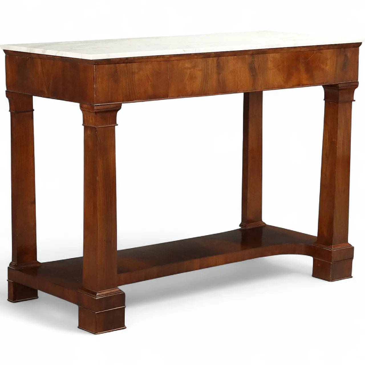 Empire console in poplar and walnut, early 19th century 11