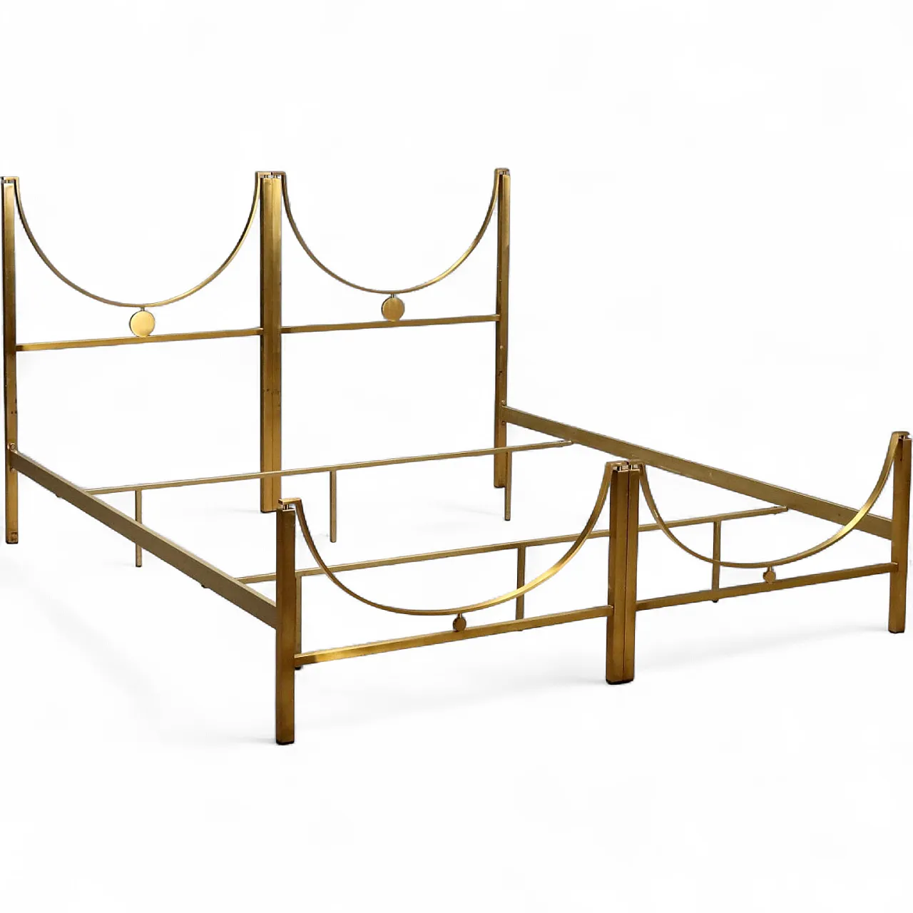 Letto matrimoniale in ottone, anni '70 11