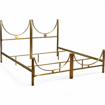 Letto matrimoniale in ottone, anni '70