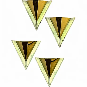 4 Applique in acrilico e ottone di Massive Lighting Belgium, anni '80