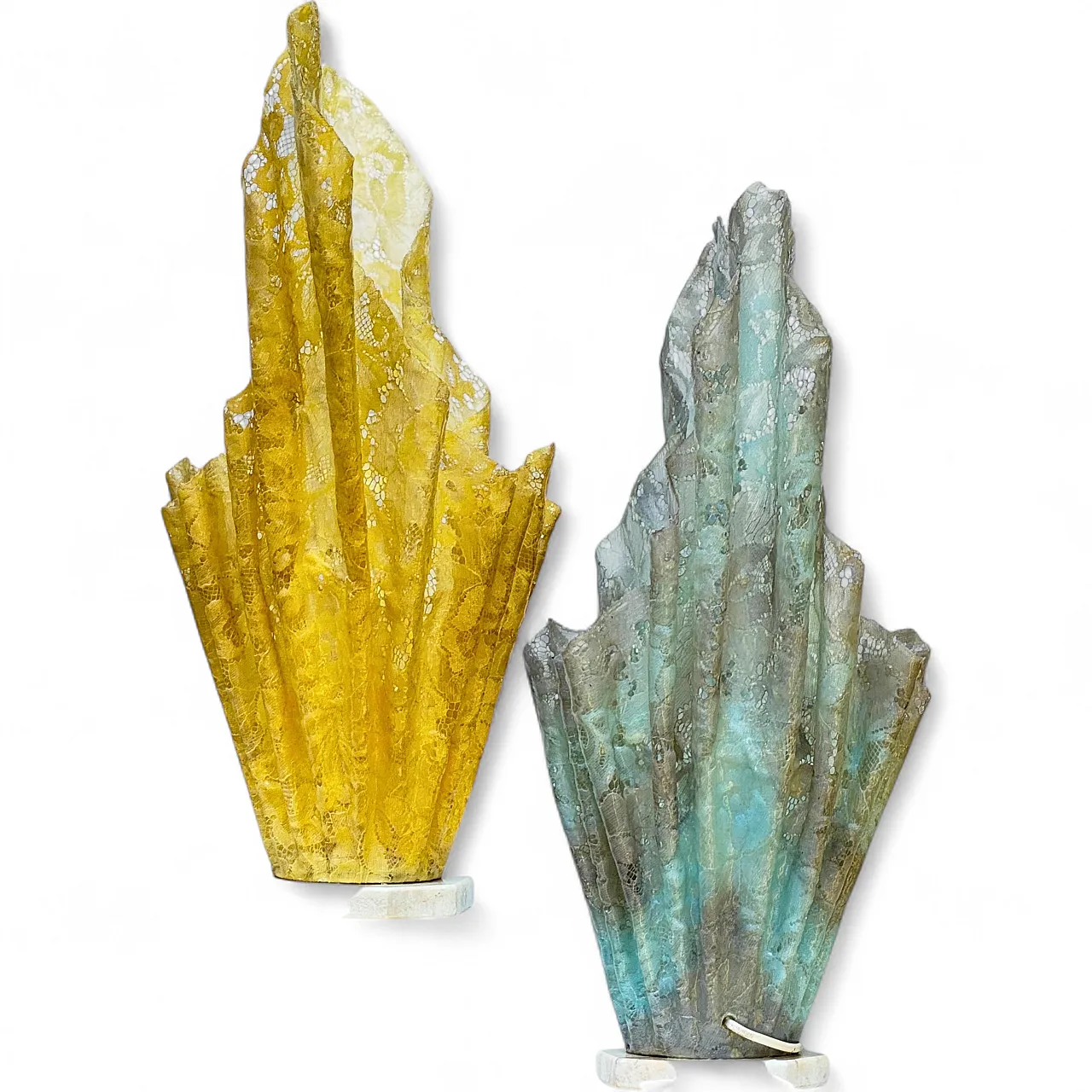 Coppia di lampade scultoree in resina Lamp Dantelle, anni '70 14