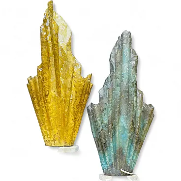 Coppia di lampade scultoree in resina Lamp Dantelle, anni '70
