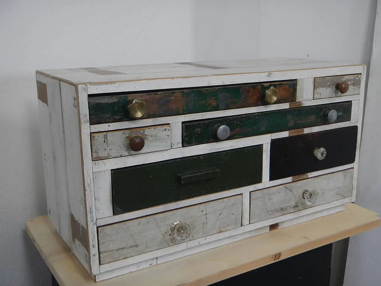 Table chest of drawers 8 drawers 1980 2