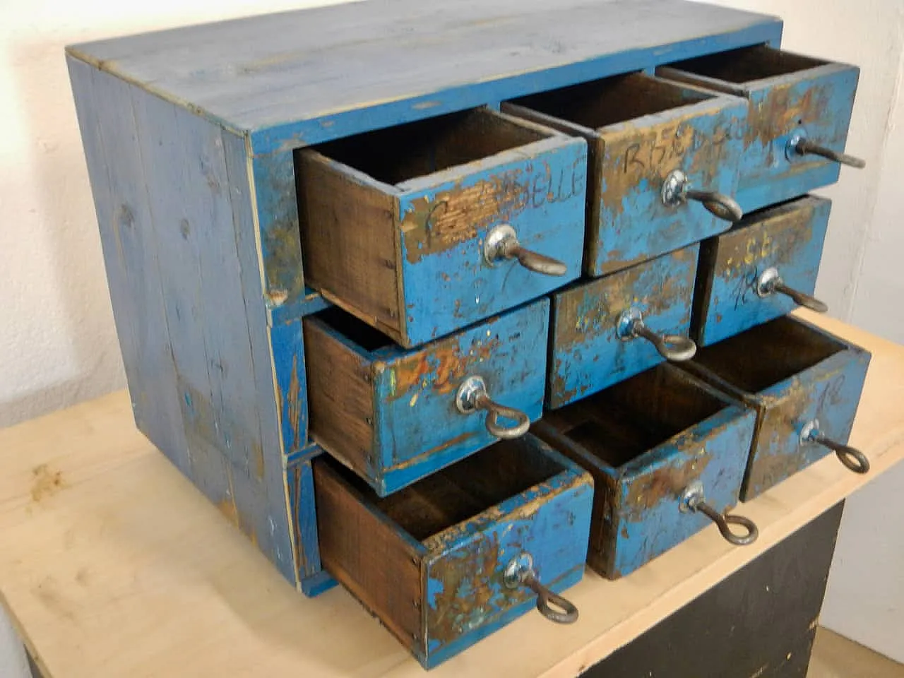 Workshop chest of drawers 9 drawers 1970 7