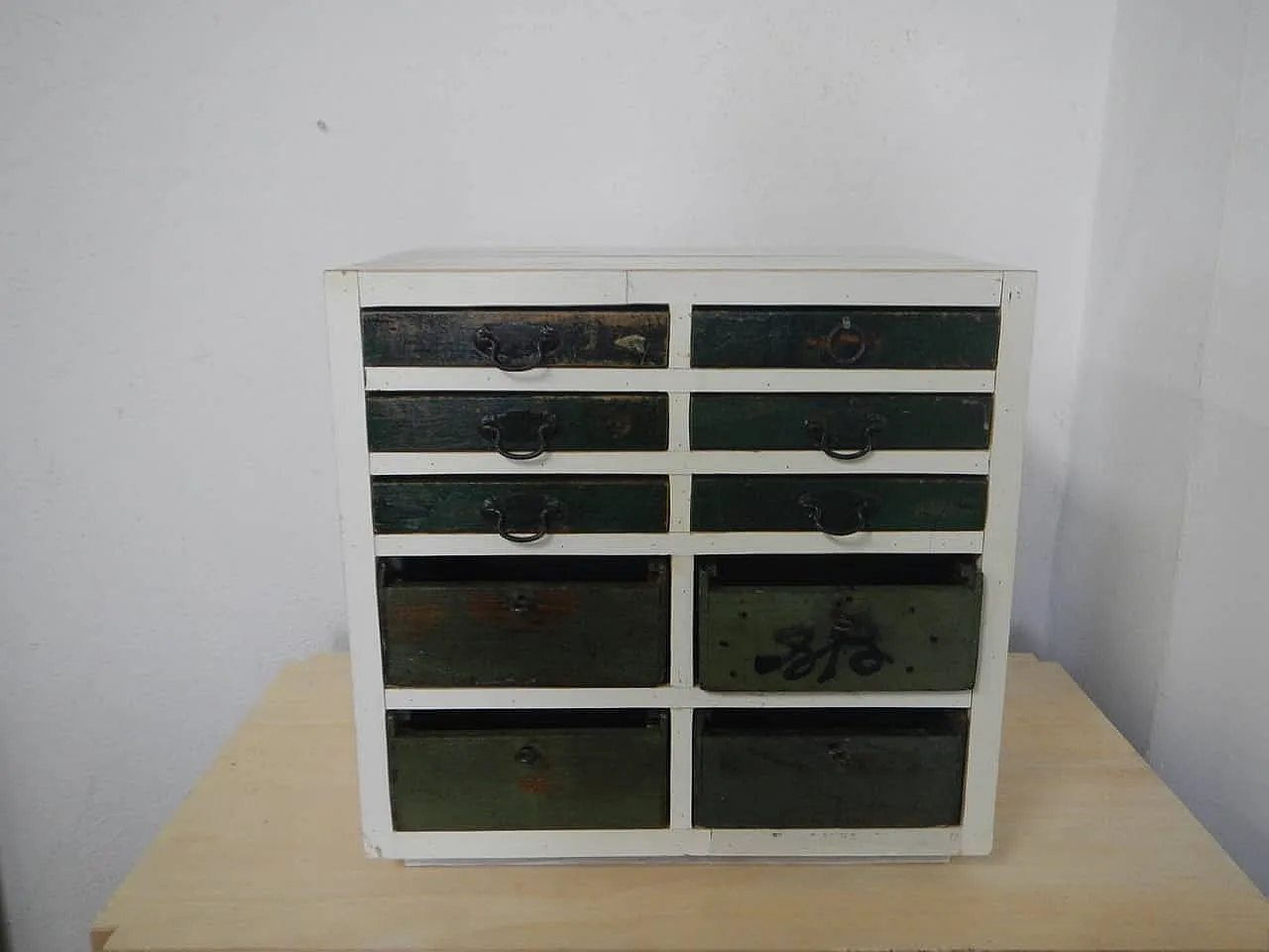 Table chest of drawers 10 drawers 1980 1