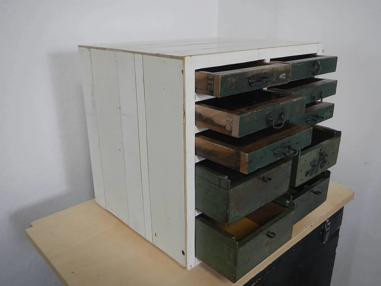 Table chest of drawers 10 drawers 1980 2