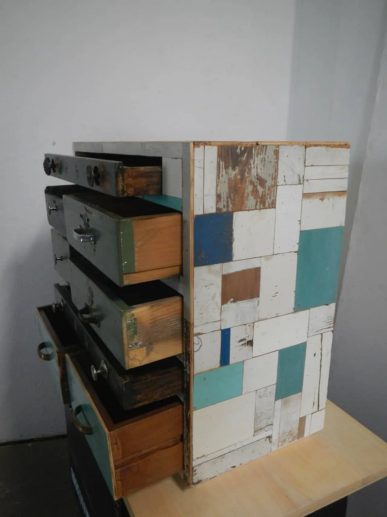 Table chest of drawers 8 drawers 1980 5