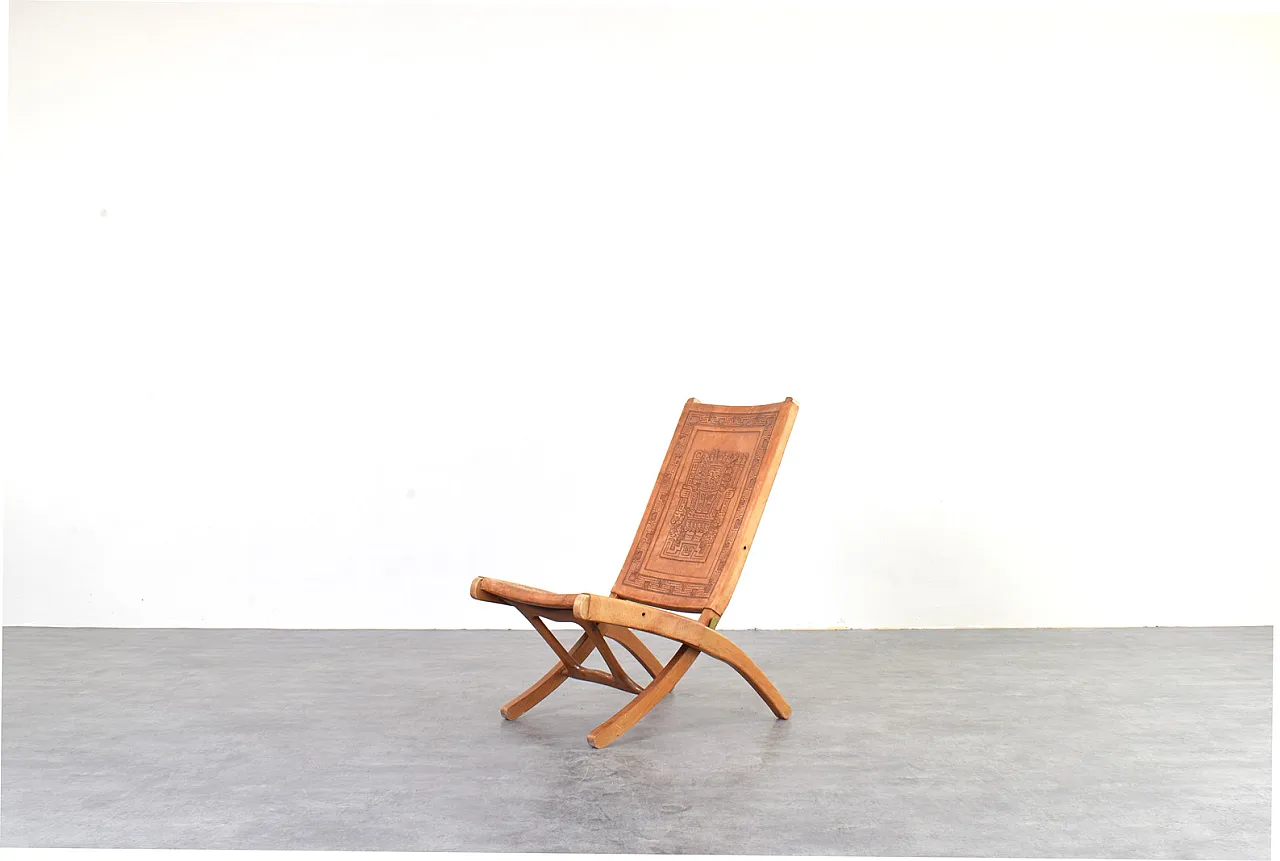 Sedia pieghevole di Ángel Pazmiño per Muebles de Estilo, anni '60. 2