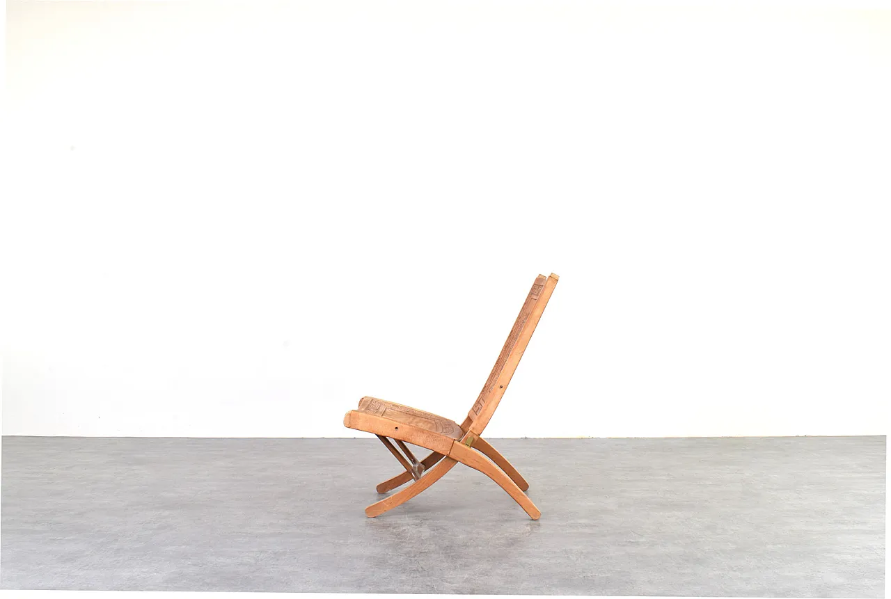 Sedia pieghevole di Ángel Pazmiño per Muebles de Estilo, anni '60. 4