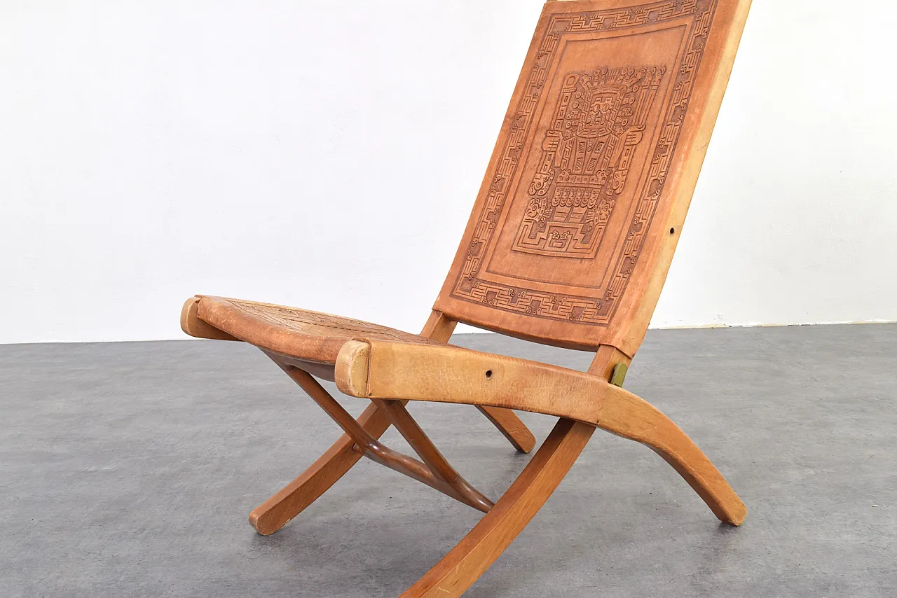 Sedia pieghevole di Ángel Pazmiño per Muebles de Estilo, anni '60. 8