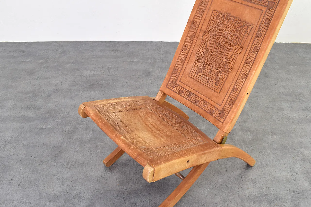 Sedia pieghevole di Ángel Pazmiño per Muebles de Estilo, anni '60. 9