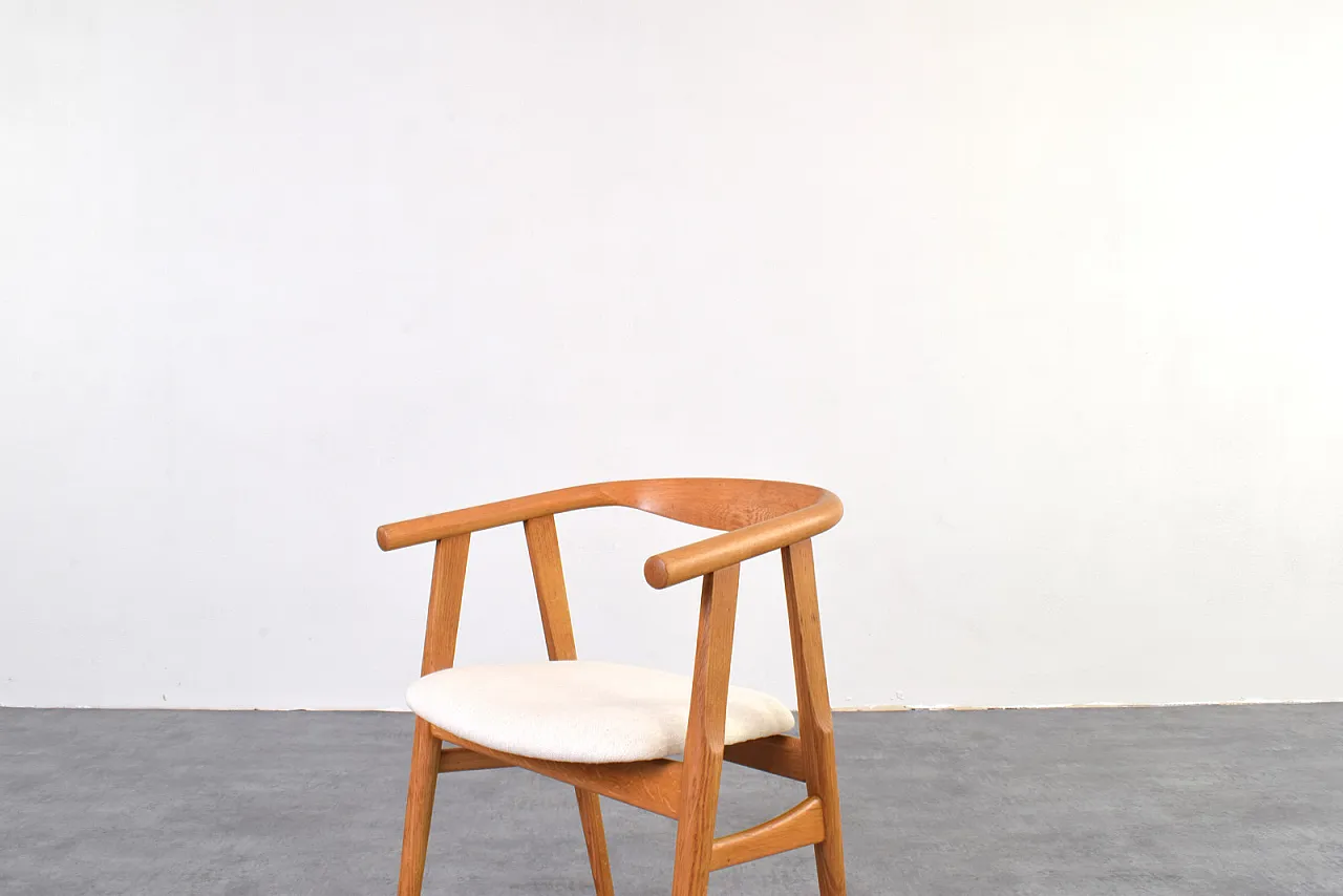 Sedia da pranzo Mid-Century in quercia di Hans Wegner per Getama, anni '70. 7