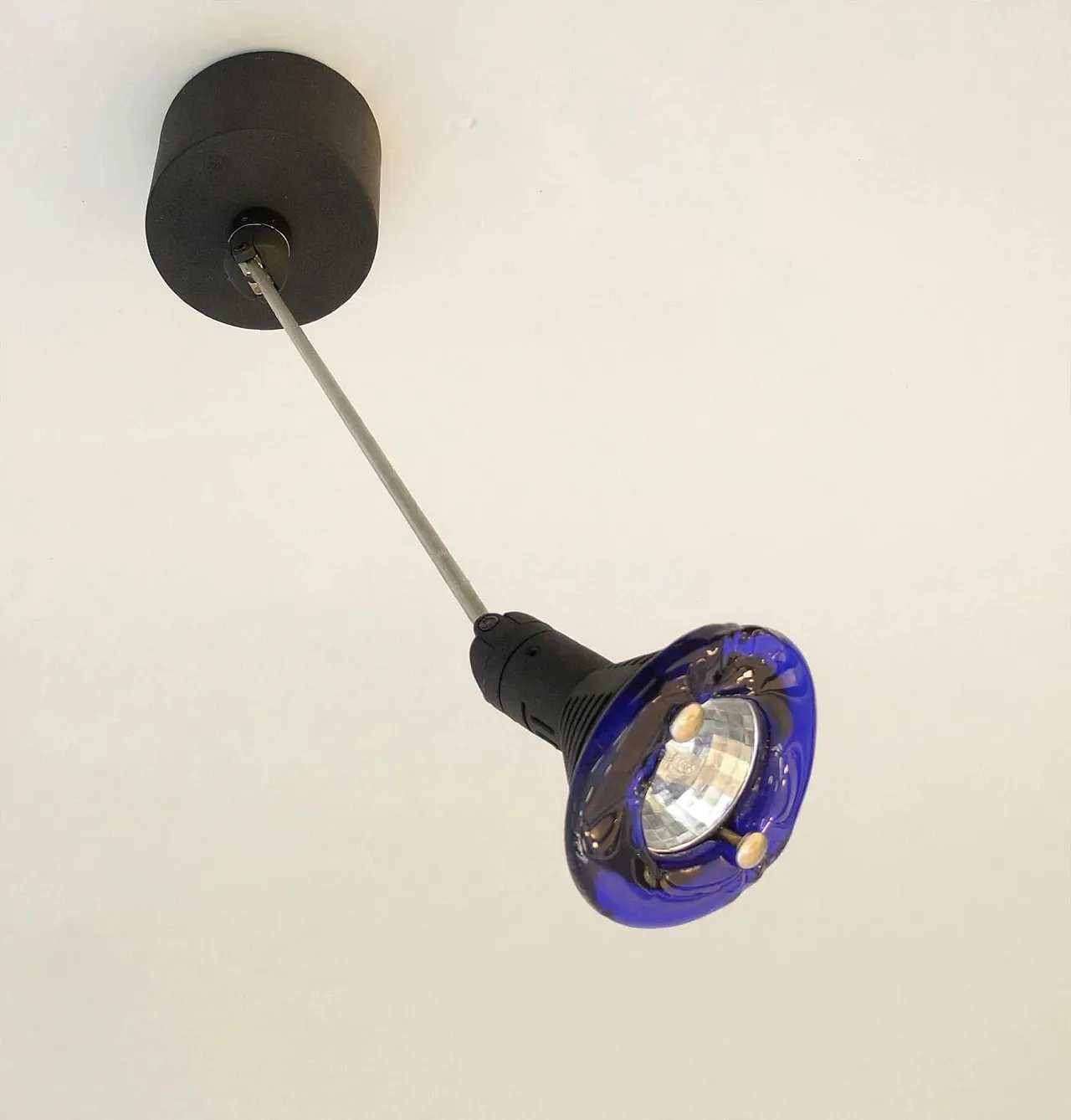 Faretto orientabile da parete/soffitto in vetro blu La Murrina, 90s 2