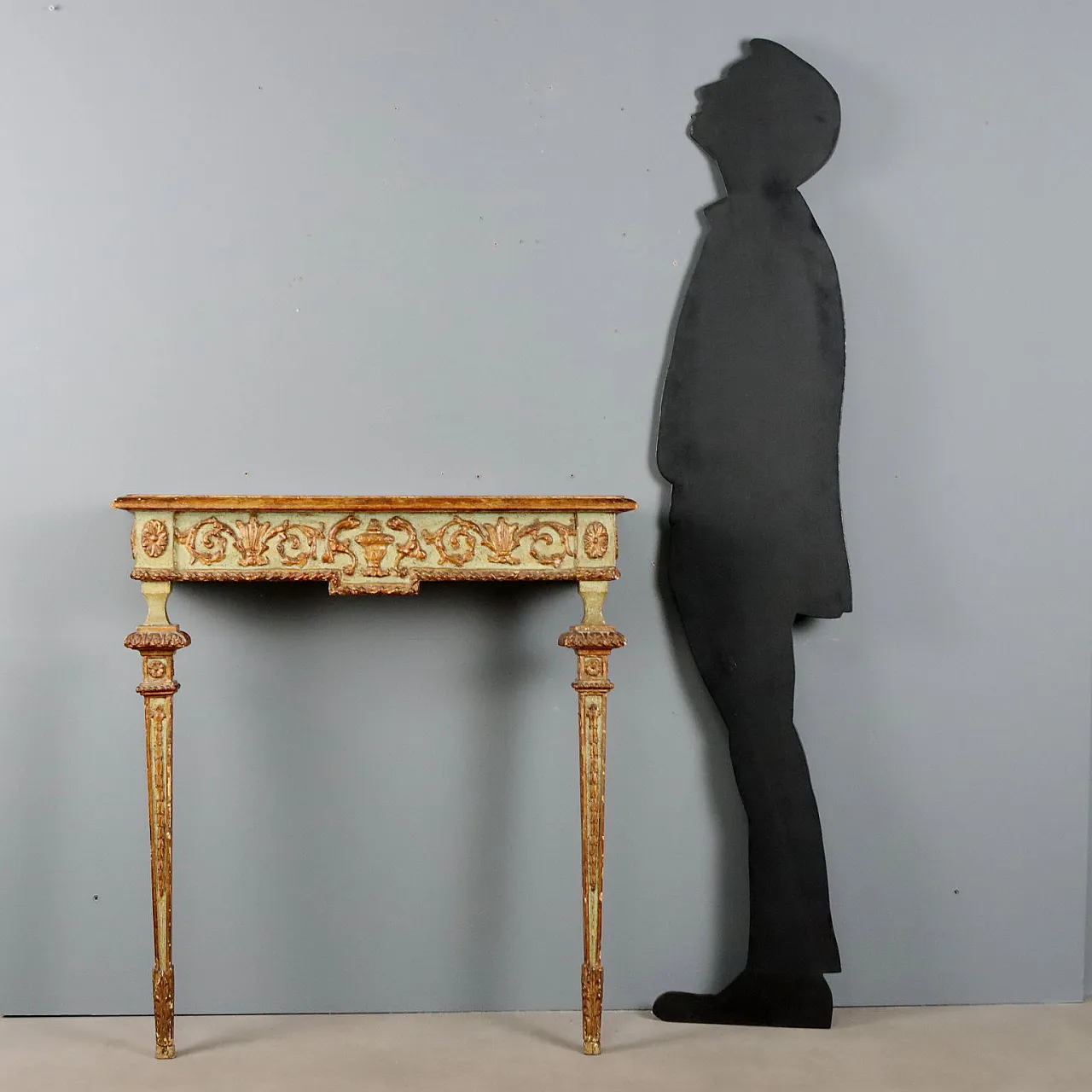Neoclassical style console in carved and gilded fir, mid-20th century 2