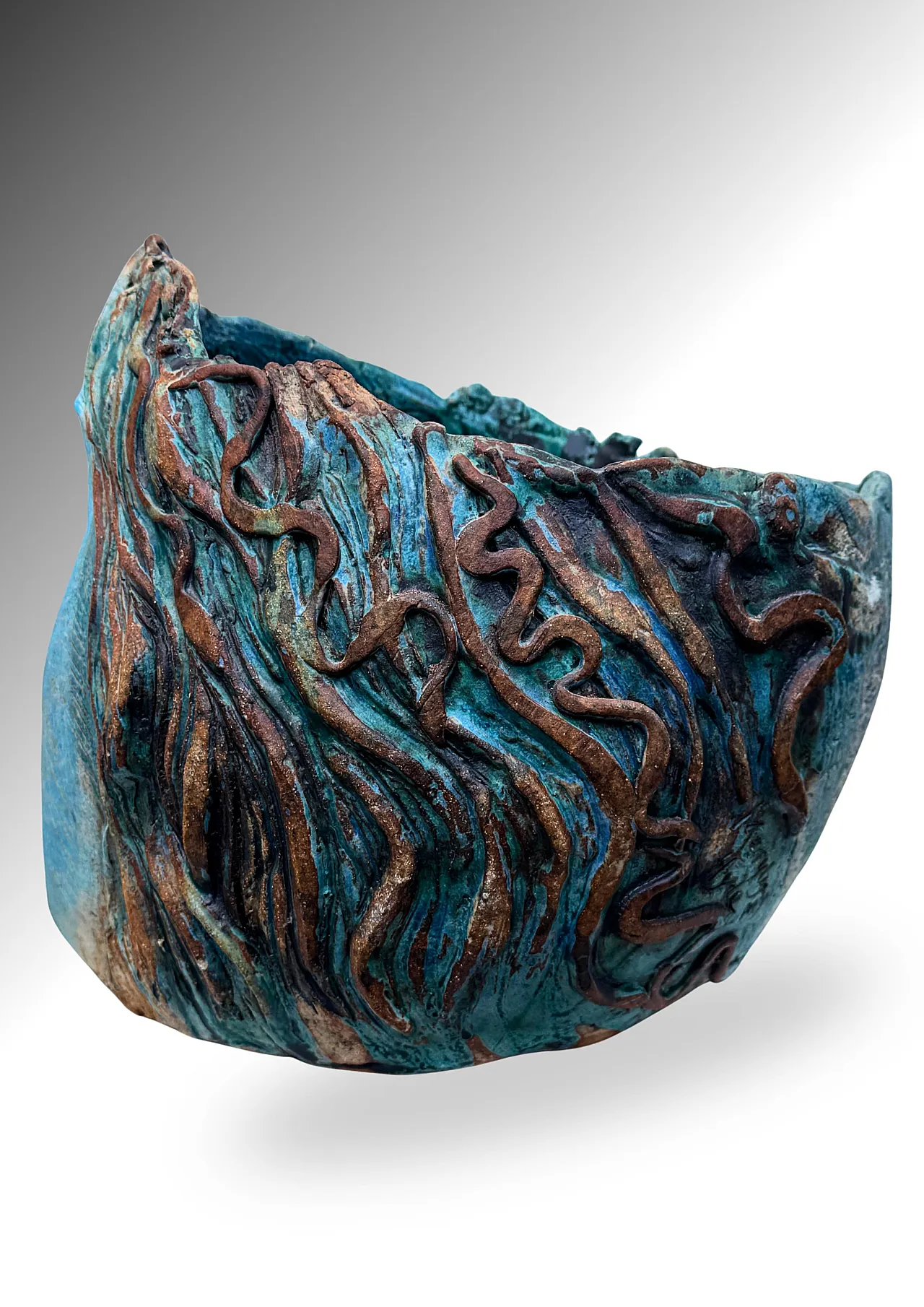 MARYLYN HYDE, vaso scultoreo in ceramica gres, anni '70 10