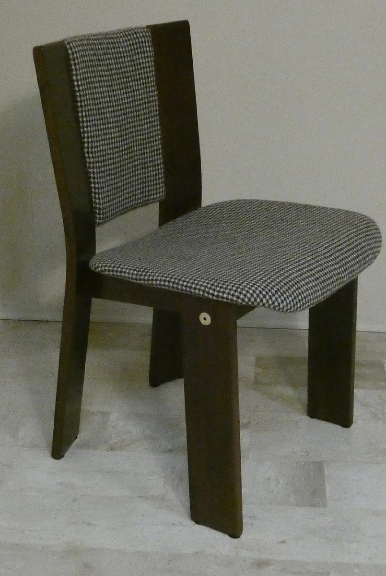 4 Sedie in legno e tweed di Acerbis International, Italia, anni '80 10