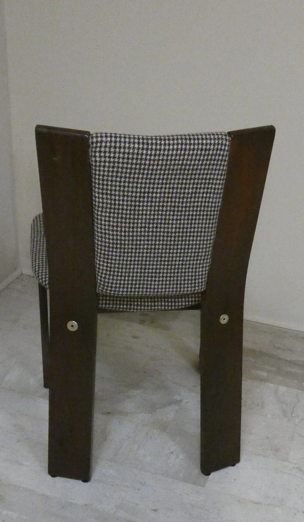 4 Sedie in legno e tweed di Acerbis International, Italia, anni '80 11