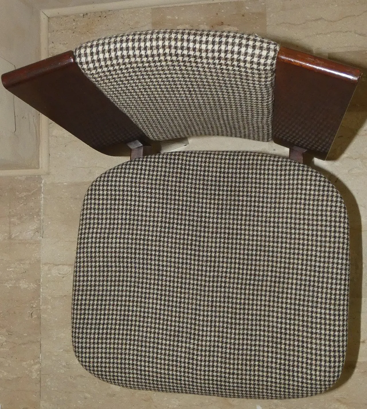 4 Sedie in legno e tweed di Acerbis International, Italia, anni '80 12