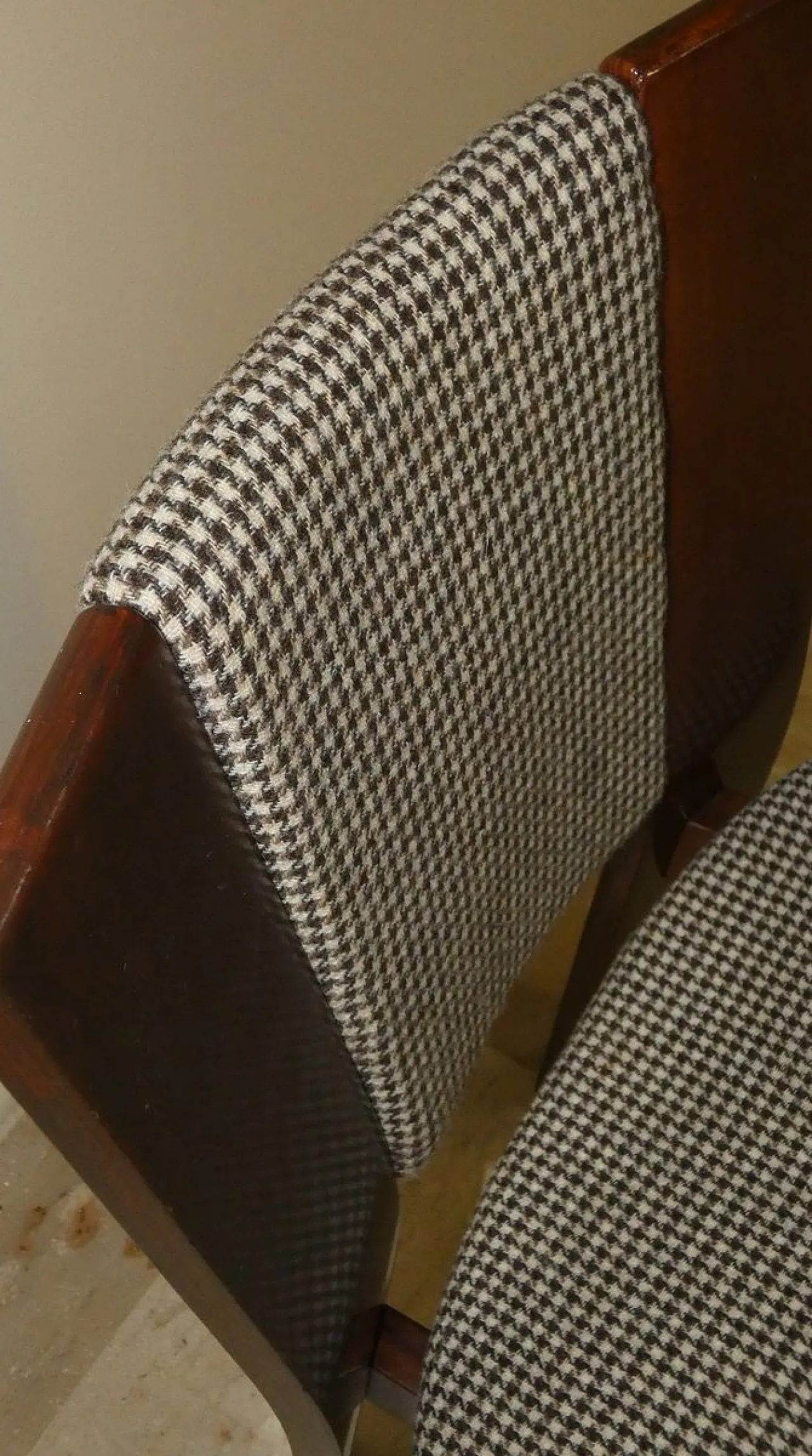 4 Sedie in legno e tweed di Acerbis International, Italia, anni '80 13