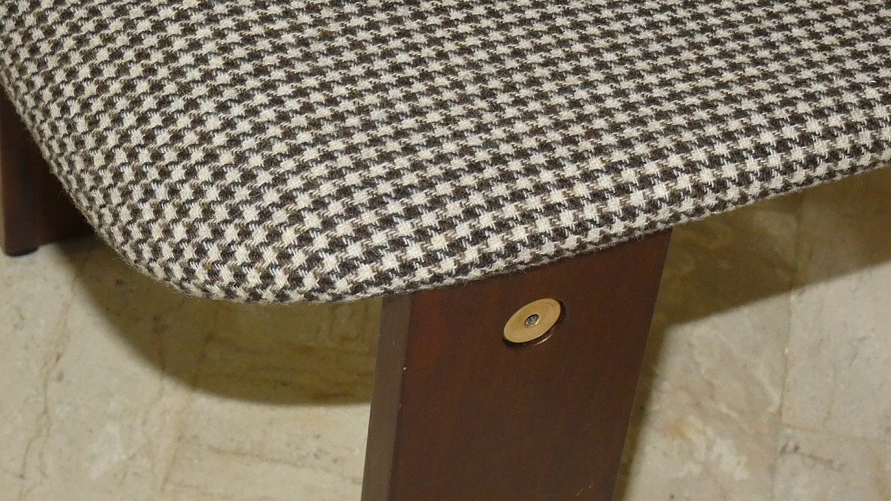 4 Sedie in legno e tweed di Acerbis International, Italia, anni '80 16