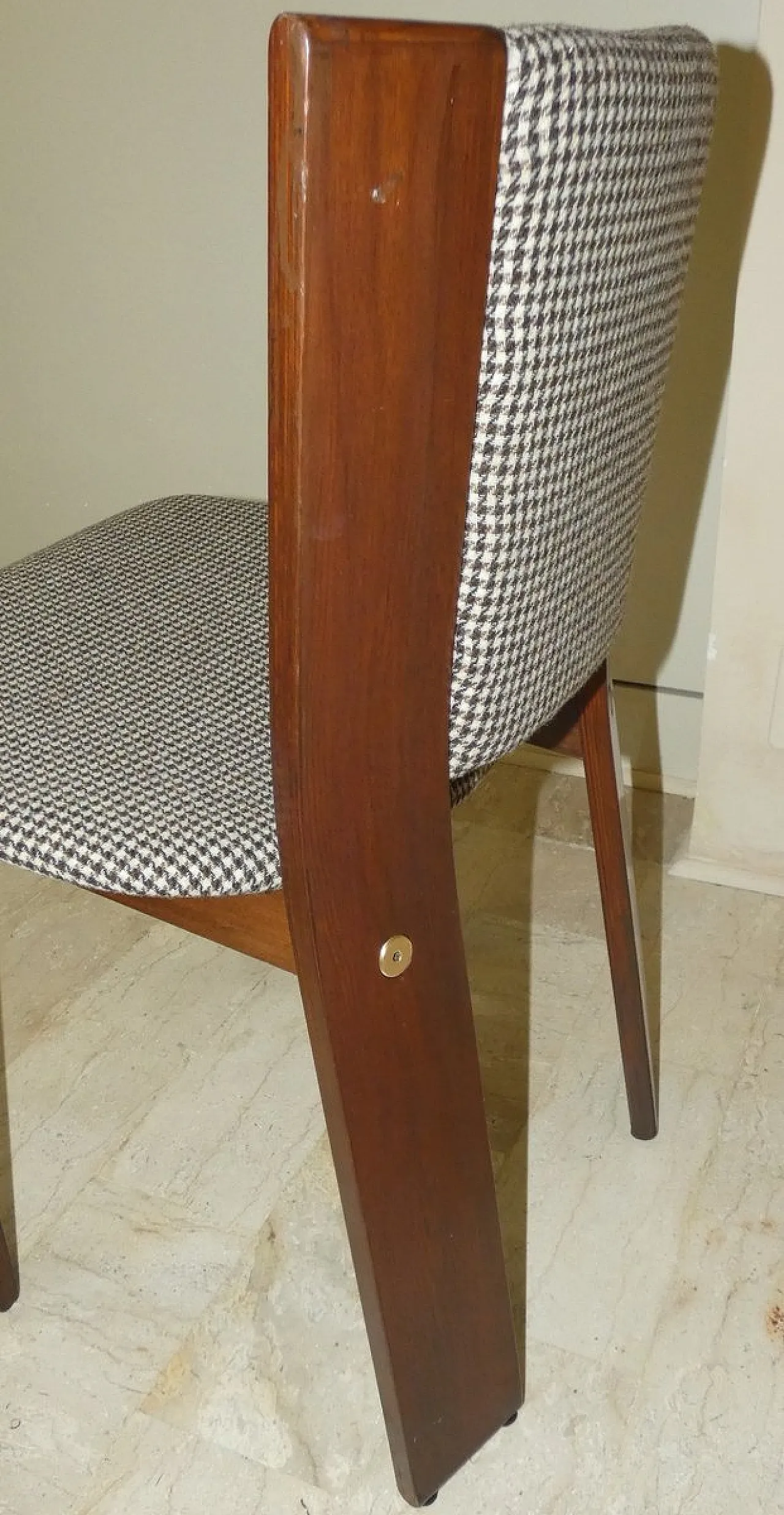 4 Sedie in legno e tweed di Acerbis International, Italia, anni '80 19
