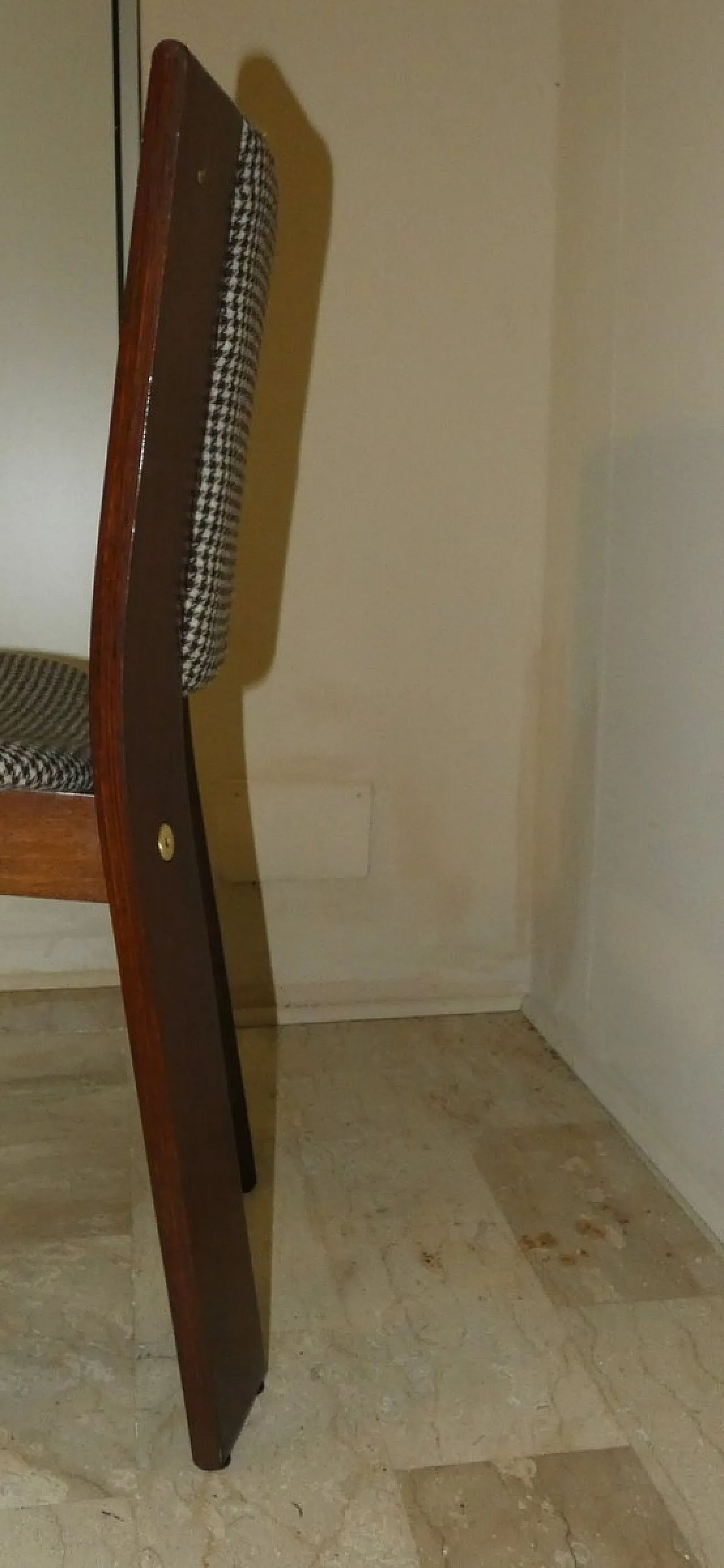 4 Sedie in legno e tweed di Acerbis International, Italia, anni '80 21