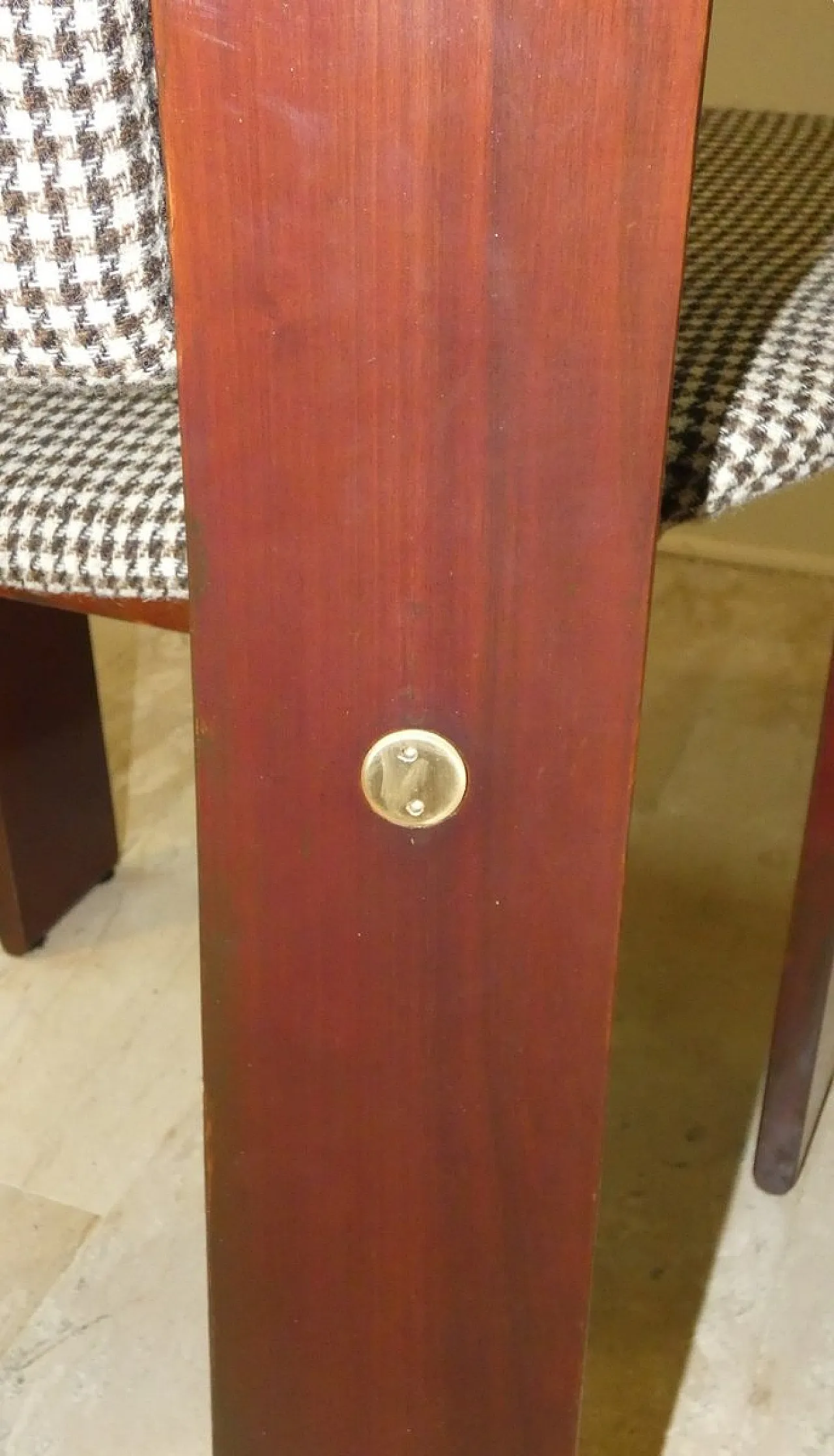 4 Sedie in legno e tweed di Acerbis International, Italia, anni '80 23