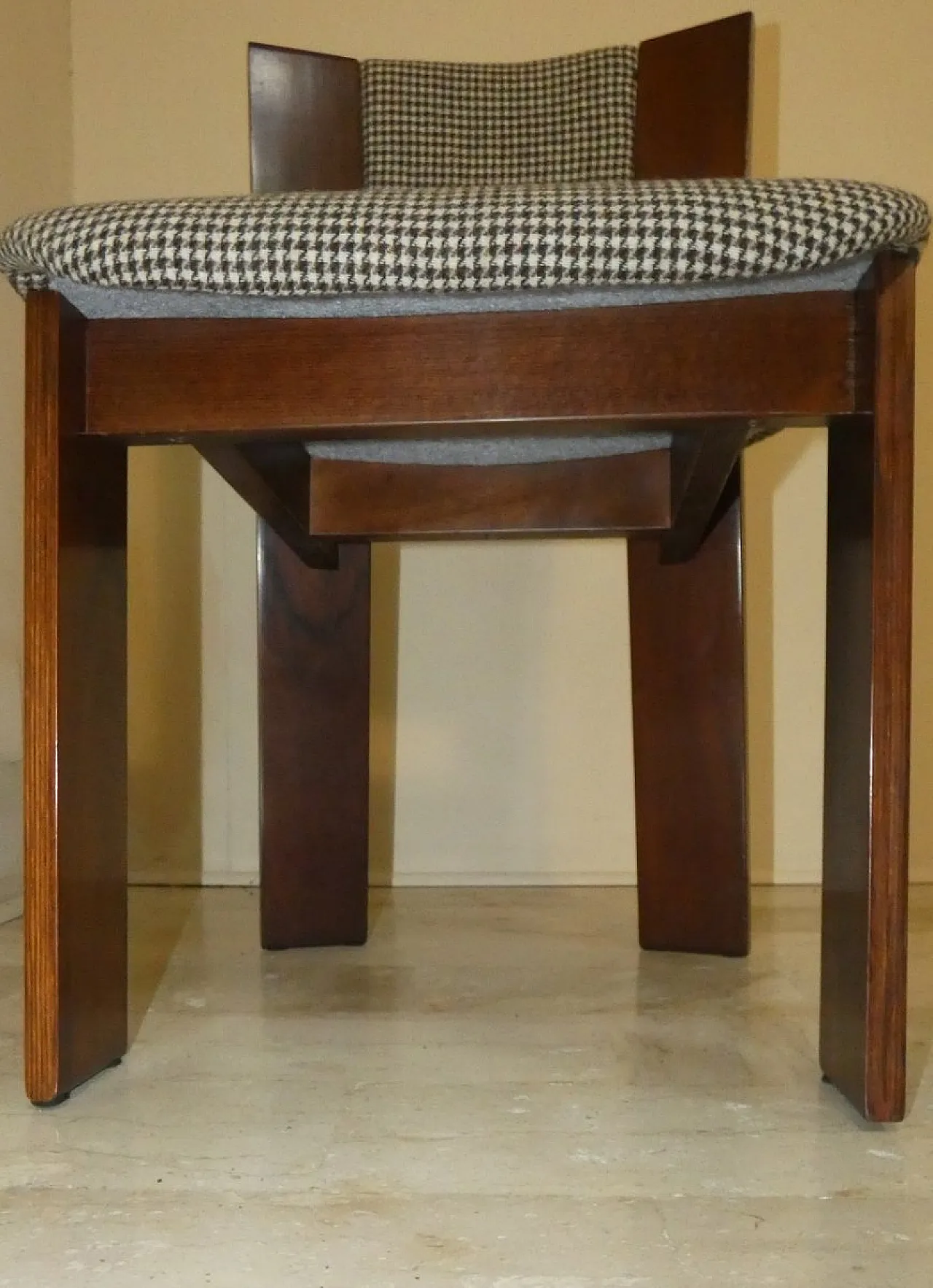 4 Sedie in legno e tweed di Acerbis International, Italia, anni '80 26