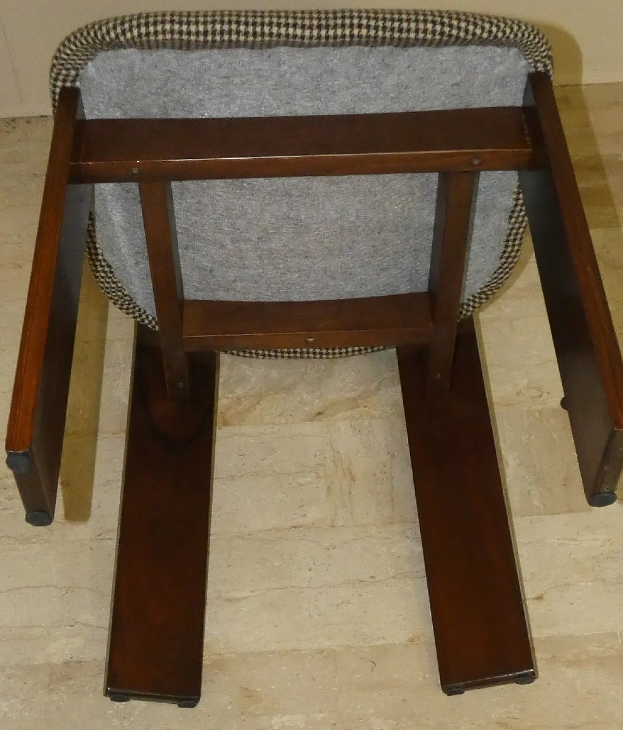 4 Sedie in legno e tweed di Acerbis International, Italia, anni '80 27