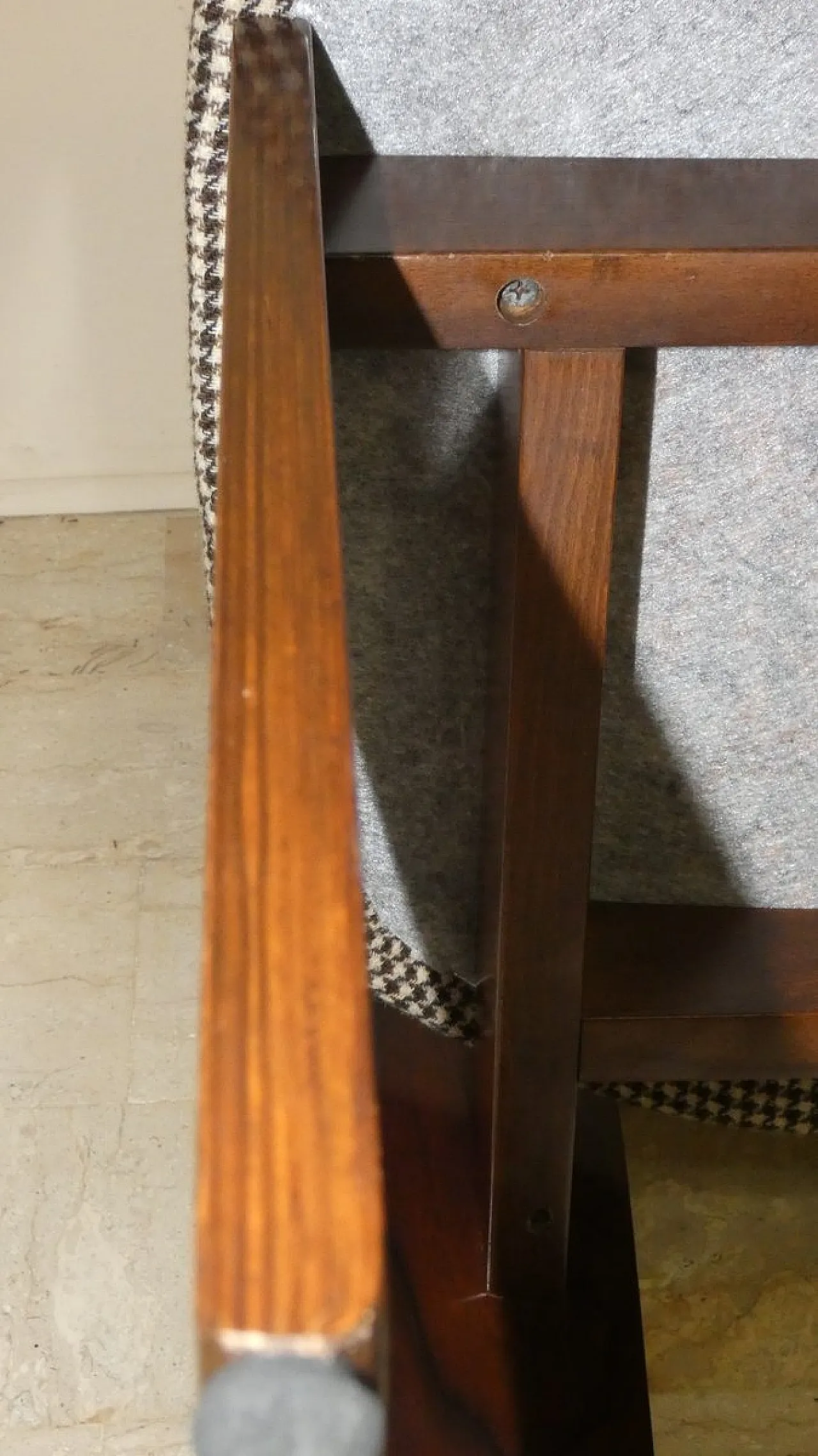 4 Sedie in legno e tweed di Acerbis International, Italia, anni '80 31