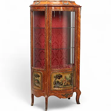 Vetrina in stile Barocchetto in Bois de Rose, '900
