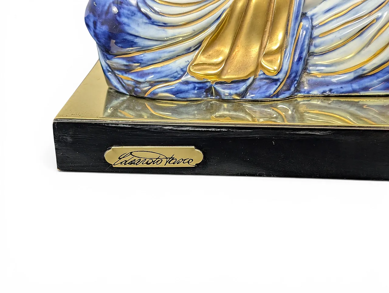 Pair of Edoardo Tasca Scultura Viva porcelain Buddha lamps 5
