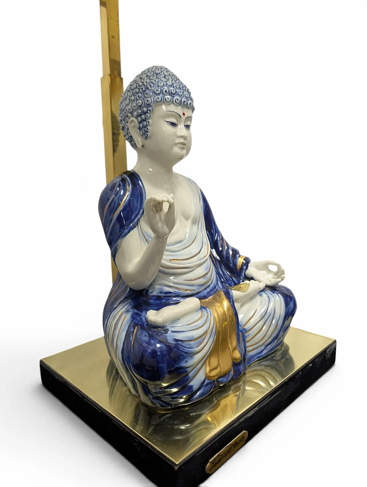 Pair of Edoardo Tasca Scultura Viva porcelain Buddha lamps 8