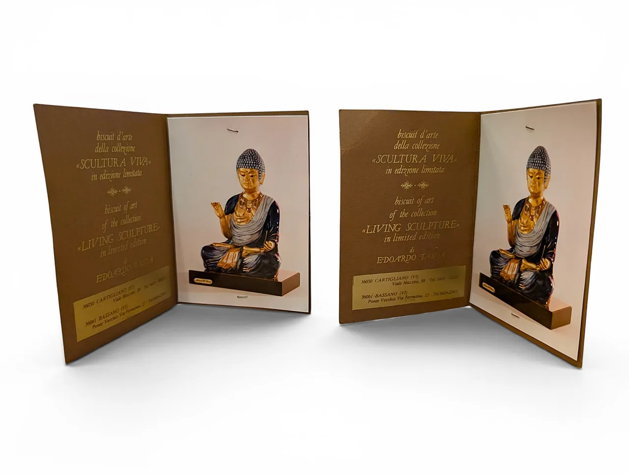 Pair of Edoardo Tasca Scultura Viva porcelain Buddha lamps 11