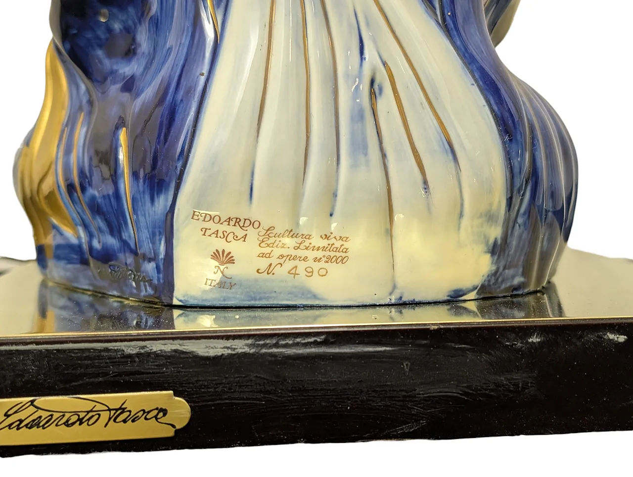 Pair of Edoardo Tasca Scultura Viva porcelain Buddha lamps 14