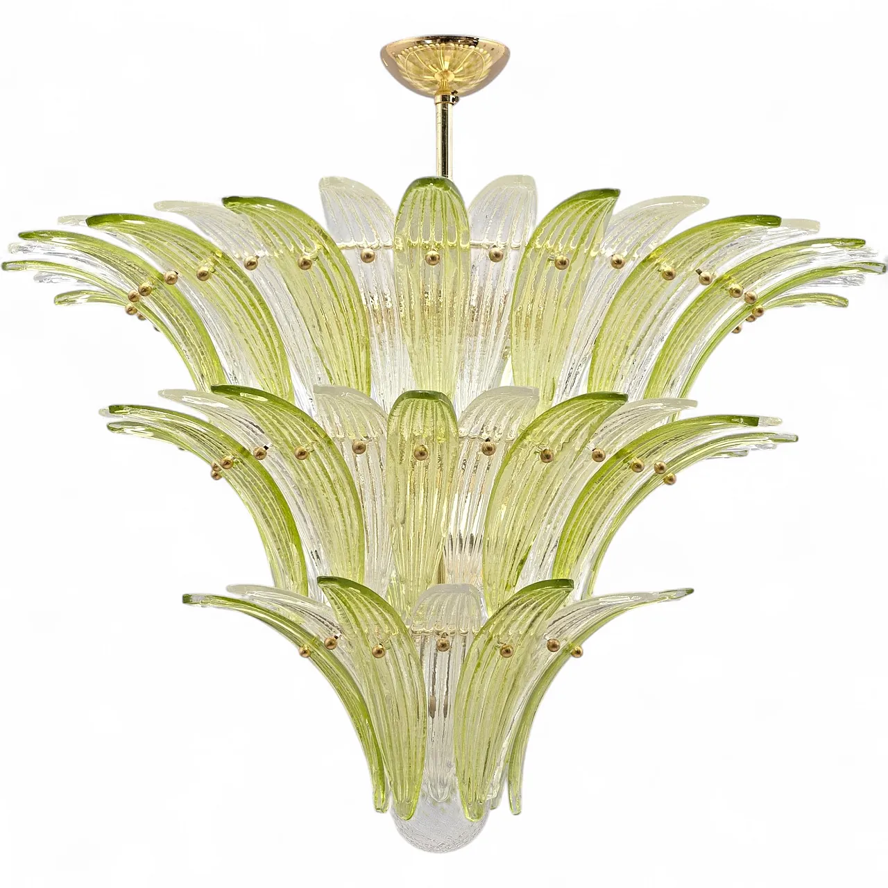 Mid-Century Murano glass palmette chandelier, 20th century 11