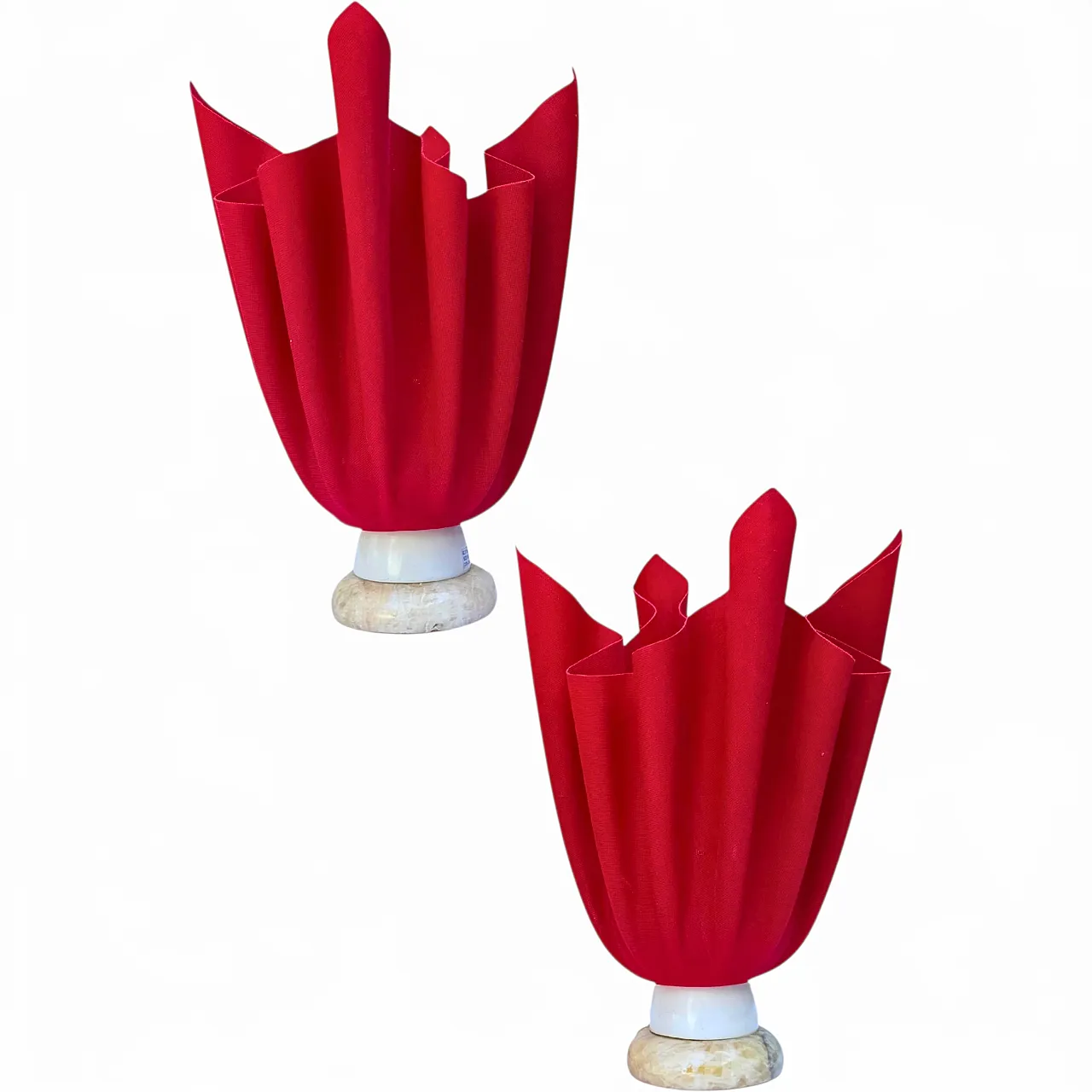 Georgia Jacob, coppia di lampade scultoree a fazzoletto, anni '70 9