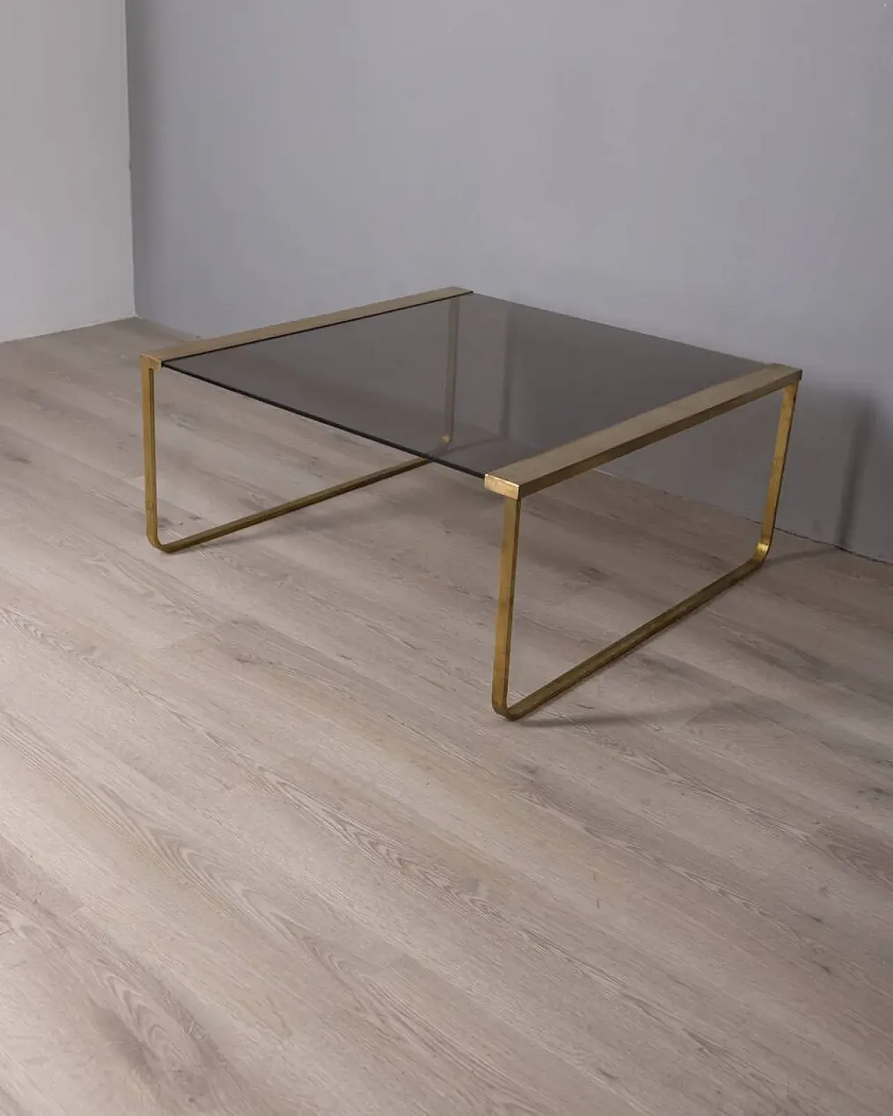 Brass and glass coffee table, 1960s 2
