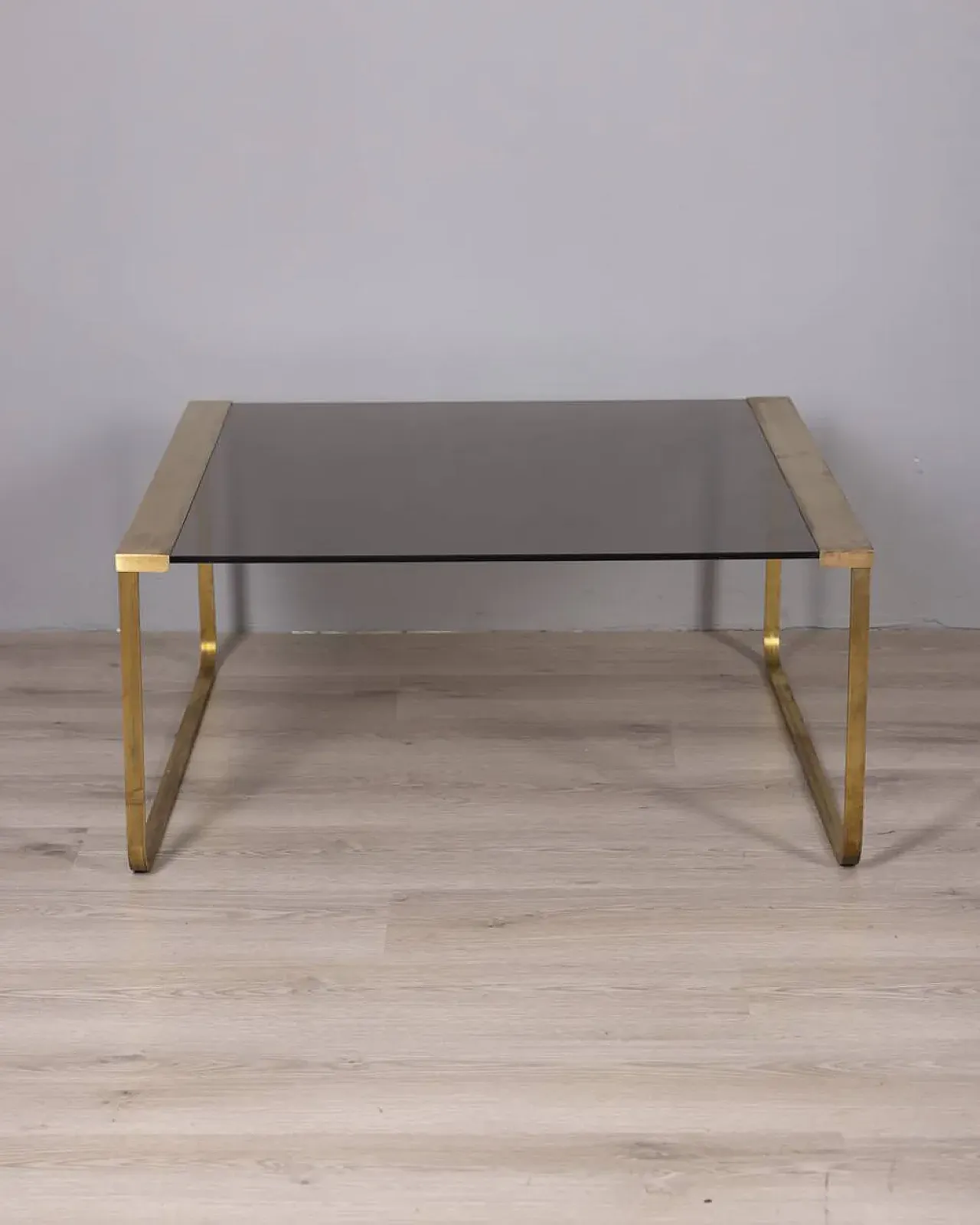 Brass and glass coffee table, 1960s 3