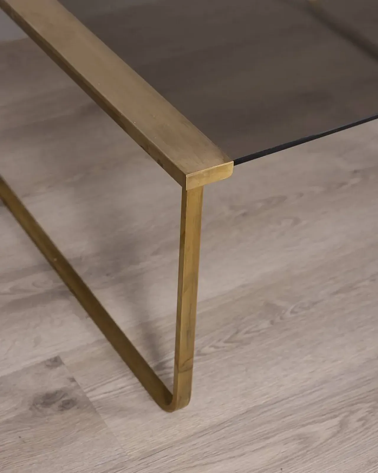 Brass and glass coffee table, 1960s 4