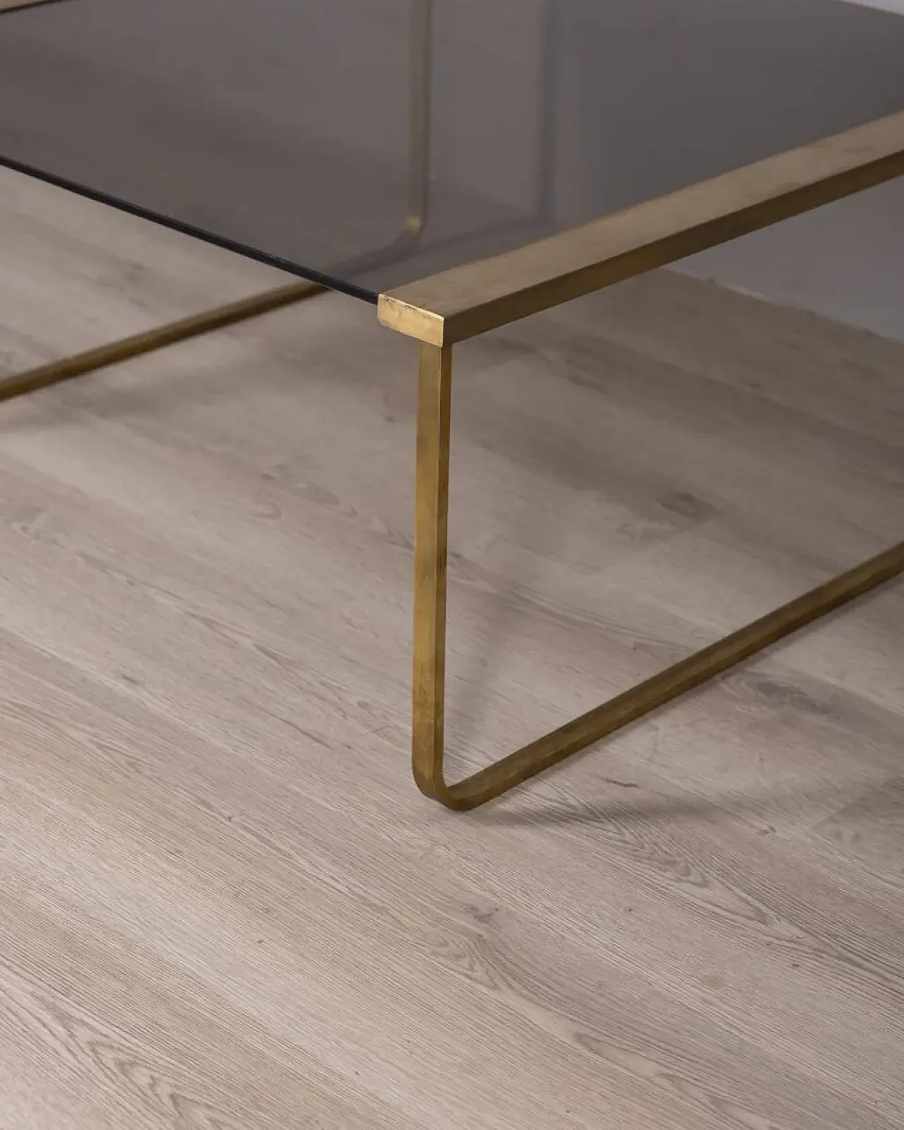 Brass and glass coffee table, 1960s 5