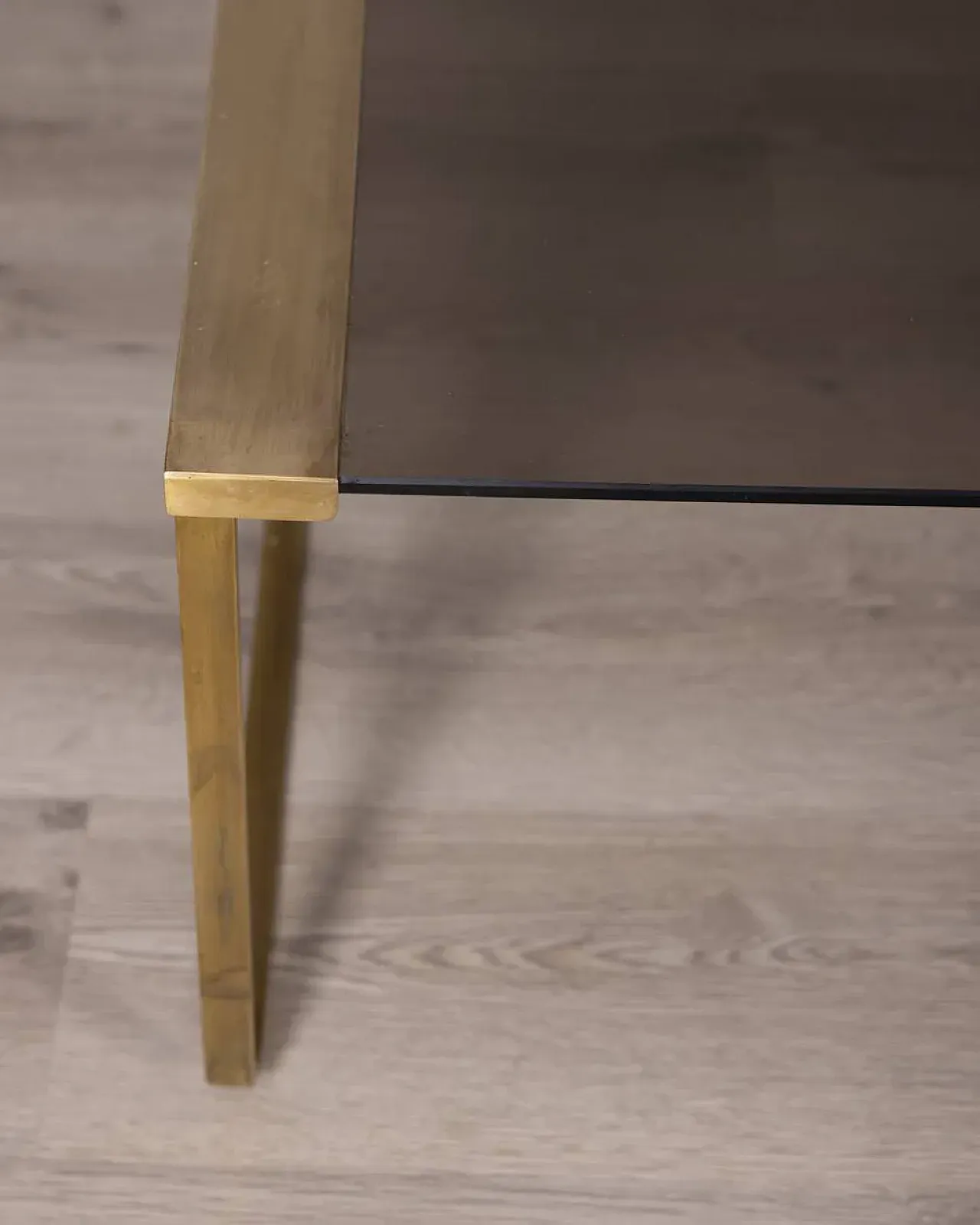 Brass and glass coffee table, 1960s 6