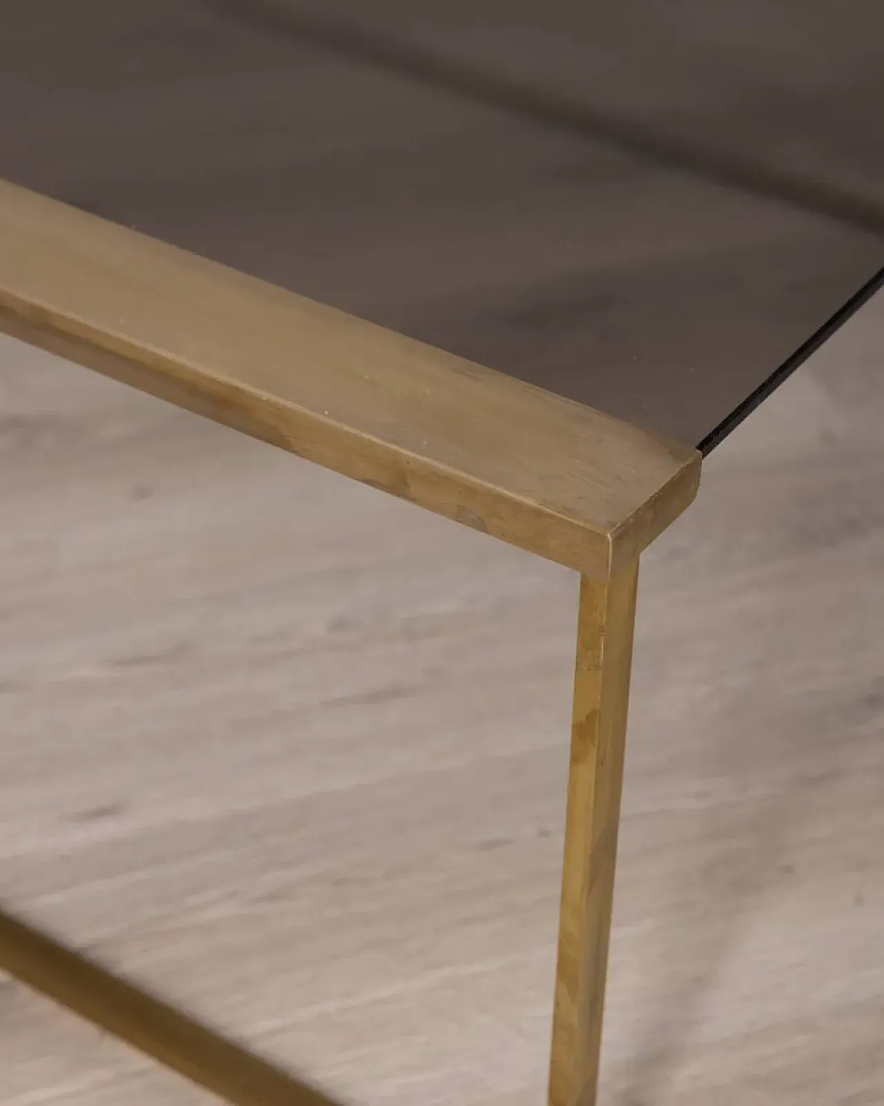 Brass and glass coffee table, 1960s 7