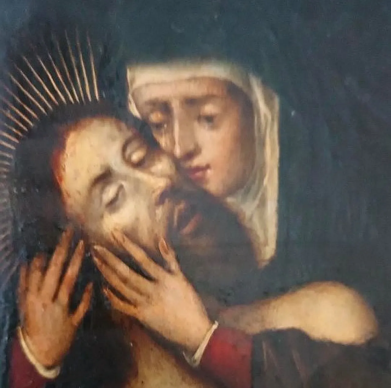 Mary with Christ, painted on copper, 17th century 7