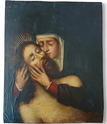 Mary with Christ, painted on copper, 17th century