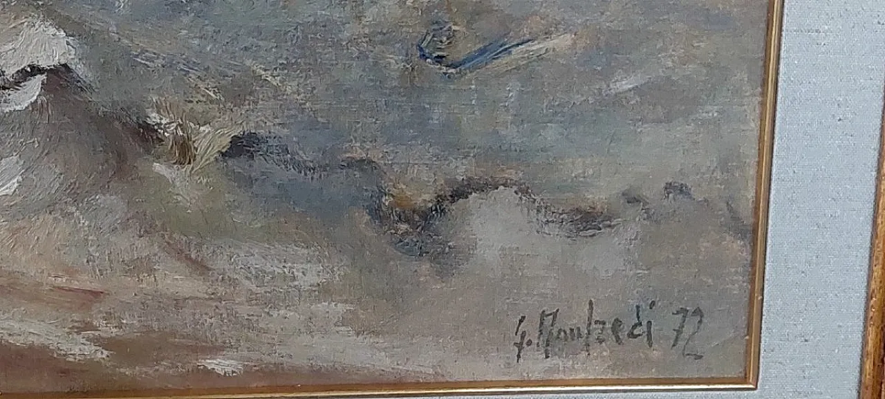 Marina by Giuseppe Manfredi, oil on canvas and cardboard, 1930s 3