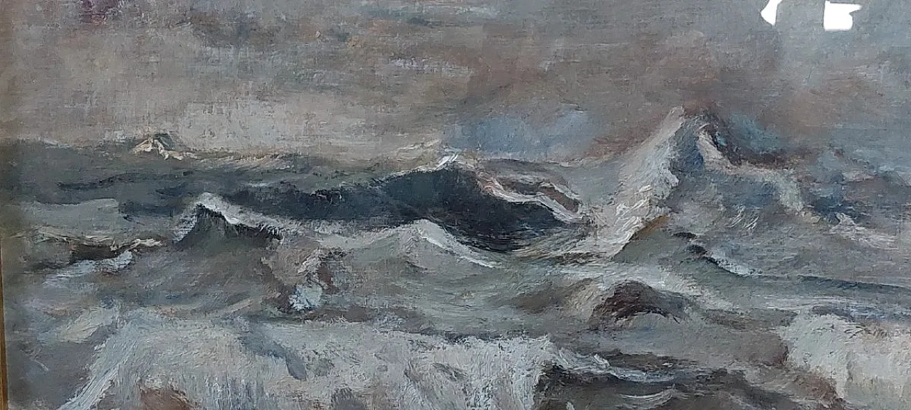 Marina by Giuseppe Manfredi, oil on canvas and cardboard, 1930s 5