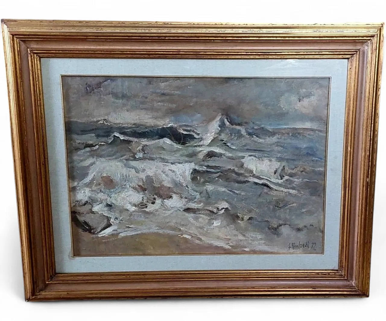 Marina by Giuseppe Manfredi, oil on canvas and cardboard, 1930s 11