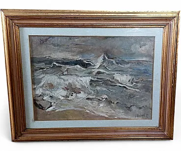 Marina by Giuseppe Manfredi, oil on canvas and cardboard, 1930s